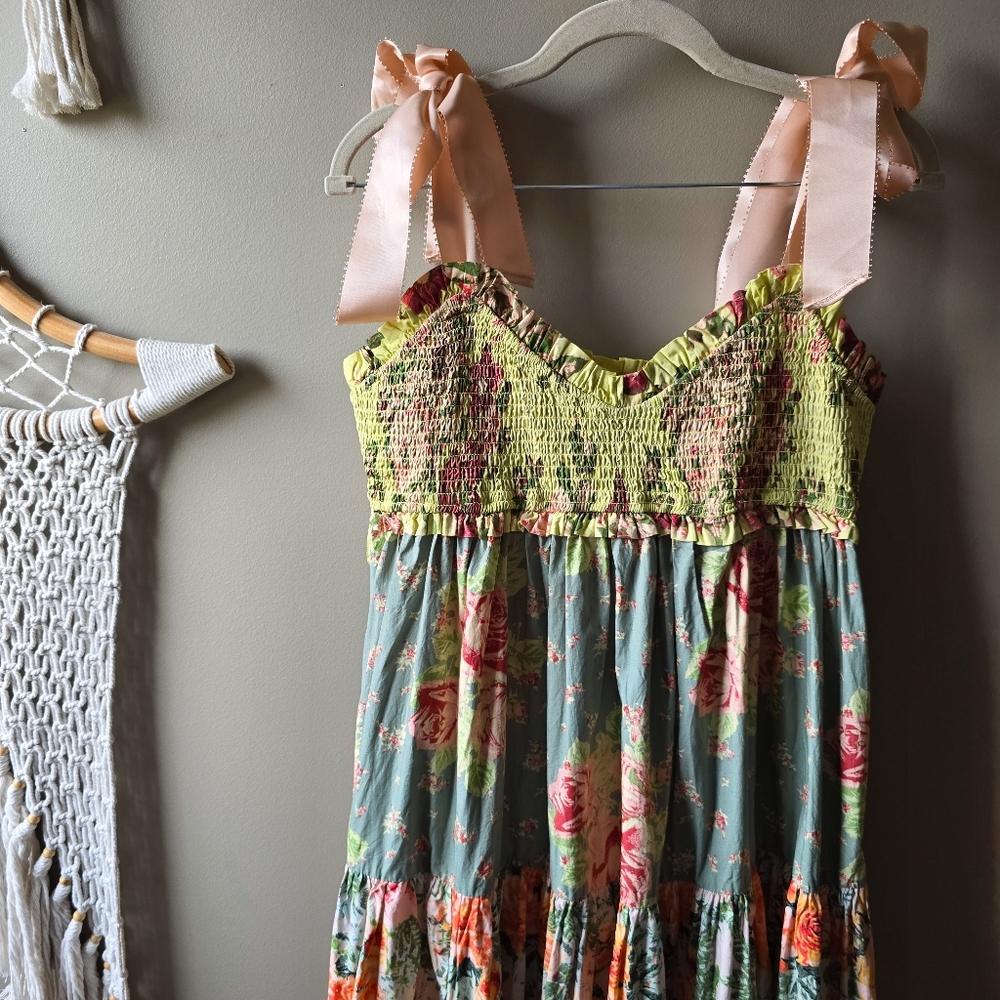 Free People Floral Maxi Dress - Yellow and Green - Picture 6 of 8
